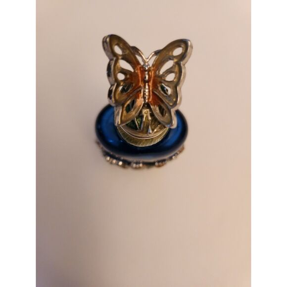 Vintage 1980's Monet Enamel Perfume Bottle With Butterfly Dropper B19 - Picture 3 of 4